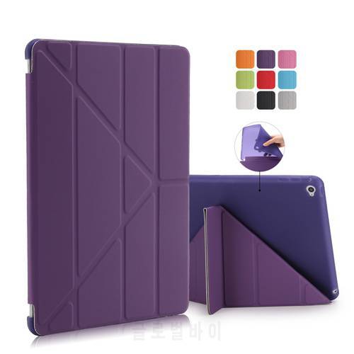 Cover for iPad Air 2 Case Smart 4 Fold Stand Slim Soft TPU PU Leather Tablet Case Magnetic Auto Wake Sleep Light For Ipad 6 Case