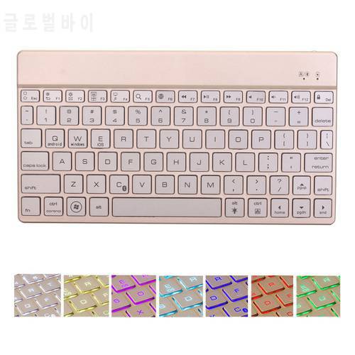 For Samsung Galaxy Tab S3 9.7 T820 T825 Tablet Premium Portable Slim 7 Colors LED Backlit Aluminum Wireless Bluetooth Keyboard