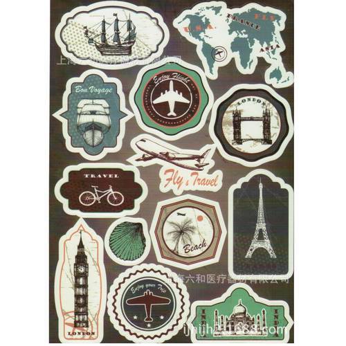 Hot Sell Aviation Design PVC Waterproof Laptop Stickers Suitcase For Refrigerator Car Ipad Phone Stickers