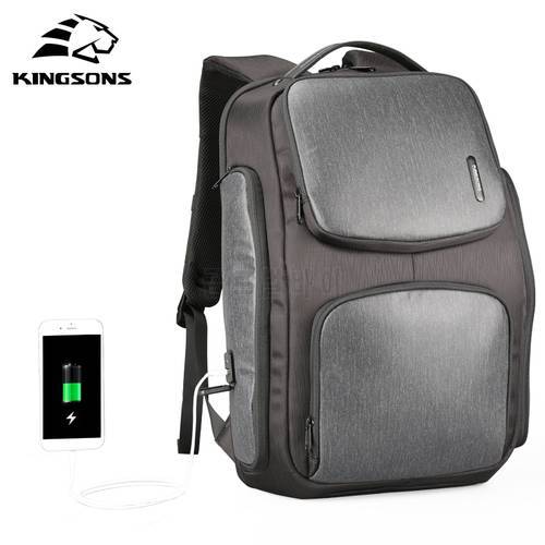 Kingsons Brand New Upgraded Solar Fast USB Charging Anti-theft Notebook Computer Backpack 15-15.6 inch for Men Women Laptop Bag