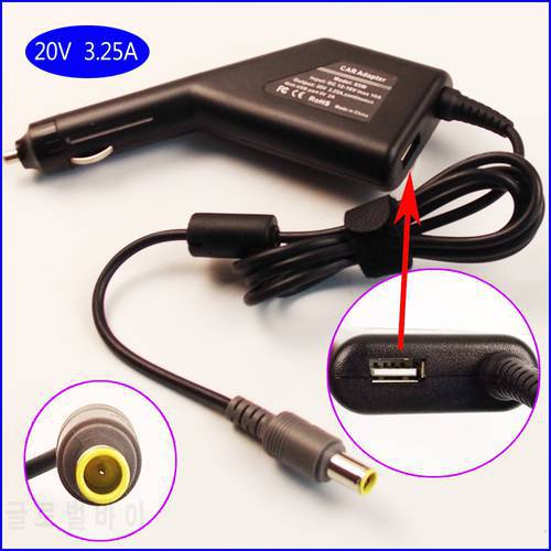 20V 3.25A Laptop Car DC Adapter Charger Power Supply +USB for IBM Lenovo Thinkpad T61 T60p T61p T400 T410 T420 T430 T500