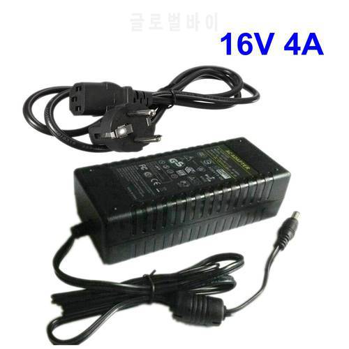 16V4A 5.5*2.5/5.5*2.1 mm switching power supply charger For LED Light CCTV For Speaker 16V 4A 64W AC DC Adaptor With AC Cable
