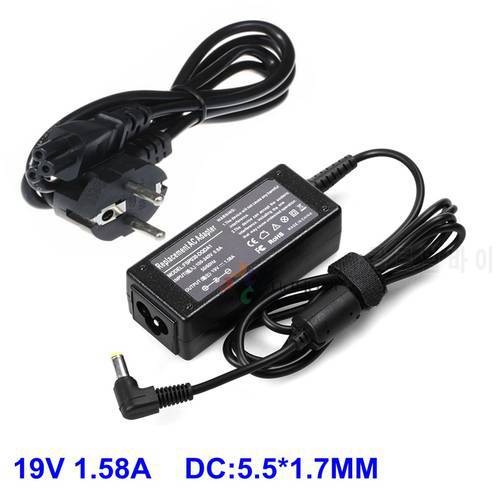 19V 1.58A Laptop Adapter Charger For Dell Inspiron Mini 9 10 1010 1018 10V 1210 Vostro A90 Y200J Power supply with power Cord