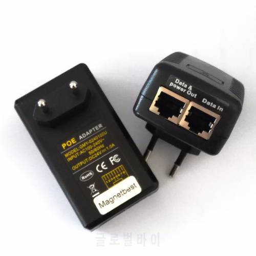 2PCS High Quality DC POE Adapter 24V 1A Wall Plug POE Injector Ethernet Adapter IP Phone / Camera EU US Power Supply Charger