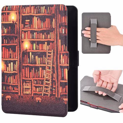 For Kindle Paperwhite 5/6/7th Smart Case with Hand Strap Magnetic Cover for Paperwhite DP75SDI Prior to 2018 Protective Shell