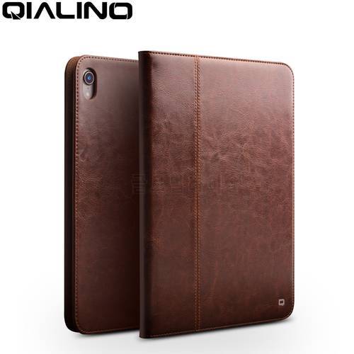 QIALINO Business Genuine Leather Tablet Case for iPad Pro 12.9 2018 Ultra Thin Luxury Handmade Stand Flip Cover for iPad Pro 11