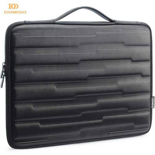 DOMISO 10 13 14 15.6 Inch Shock Resistant Laptop Bag with Handle Protective Case Compatible for Macbook Dell HP Lenovo Black