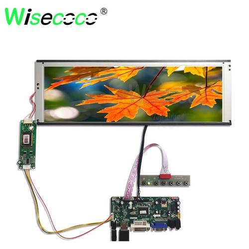 wisecoco 14.9 inch 1280*390 20 pins LCD screen display with lvds driver board for industrial stretched Bar LCD LTA149B780F