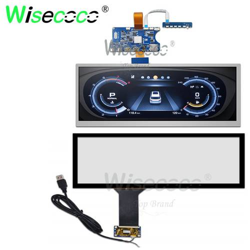 Wisecoco 12.3 Inch Touch Screen 1920x720 IPS LCD Screen Module USB-C Driver Board Raspberry Pi Automotive Display