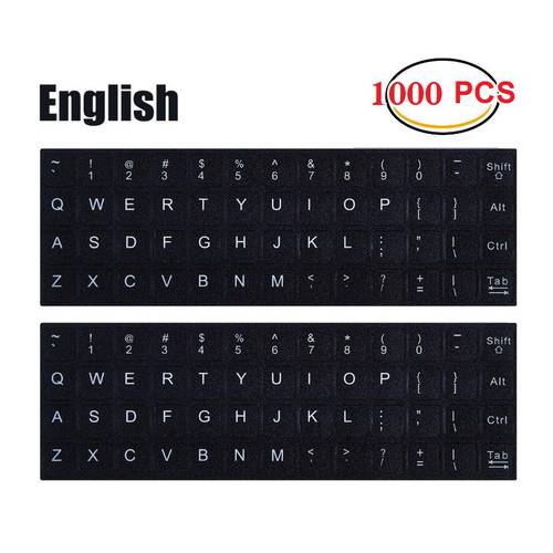 (1000 PCS) Wholesale English Language Keyboard Stickers Matte Vinyl for PC Computer Laptop Notebook Desktop Keyboards