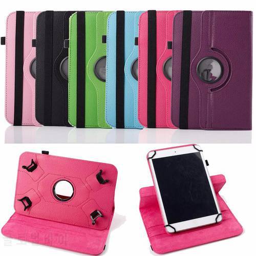 100pcs/lot High Quality Lichee Series 360 Degree Rotating Universal Tablet Case Cover for 7&39&39 8&39&39 10.1&39&39 Tablet