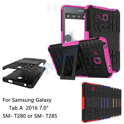 For Samsung galaxy Tab A 2016 7.0 case for SM- T280 T285 Tablet Armor case 7.0 inch TPU+PC Shockproof Stand Cover