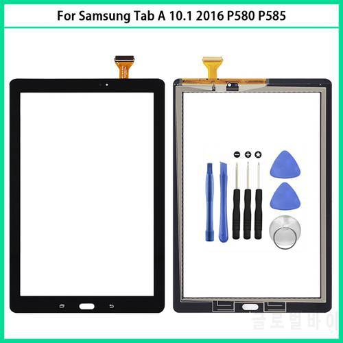 New For Samsung Tab A 10.1 2016 SM-P580 SM-P585 P585Y Touch Screen Panel Digitizer Sensor Front Glass P580 Touchscreen Replace