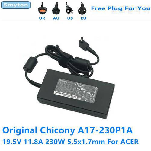Original AC Adapter Chicony A17-230P1A A230A033P 230W Charger For ACER 230W 19.5V 11.8A 9.23A 5.5x1.7mm 180W Laptop Adapter