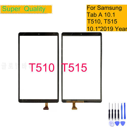 For Samsung Galaxy Tab A 10.1 2019 T510 T515 Touch Screen Digitizer Panel Sensor Tablet Front Outer LCD Glass With OCA Glue