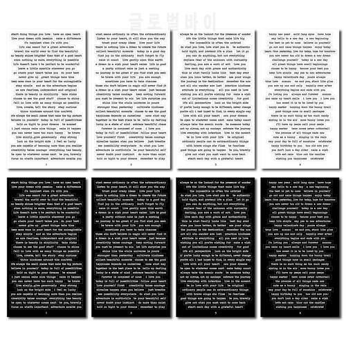 8Sheet/Pack Small Talk Stickers Black and White Chitchat Word Stickers 4.3 x7.6inch Sheet