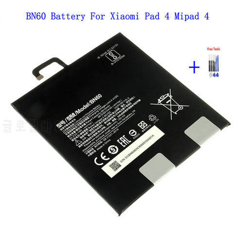 1x 6010mAh BN60 High Capacity Tablet Replacement Battery BN60 For Xiaomi Pad 4 Mipad 4 Batteries + Repair Tools kit