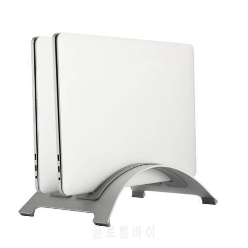 Double Slot Aluminum Alloy Space-saving Laptop Vertical Stand Desktop Erected Holder for 11&39&39-17&39&39 Apple MacBook Pro Air Retina