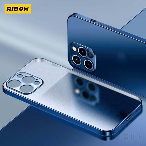 Luxury Plating Square Frame Matte Soft Silicone Case For IPhone 11 12 Pro Max Mini XR X XS 7 8 Plus SE 2020 Transparent Cover