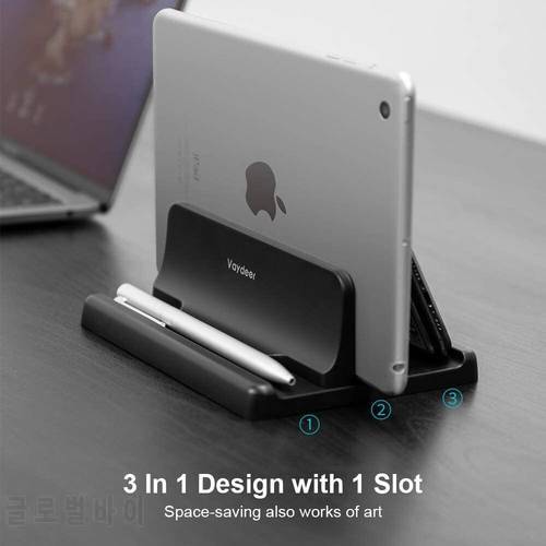 Vertical Laptop Stand Holder Plastic Adjustable Desktop Notebook Dock Space-Saving 3 in 1 for All MacBook Pro Air