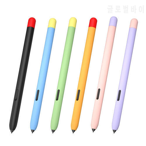 Cute Silicone Pencil Case for Samsung Galaxy Tab S7 S6 Lite Tablet Stylus Skine Cover Sleeve Two Color Design Anti-Scratch