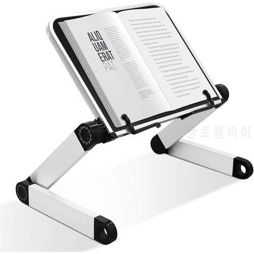 Book Holder Laptop Stand Adjustable Book Stand for Reading Hands Free Notebook Cookbook Recipe Book Stand for Desk Bed Kitchen