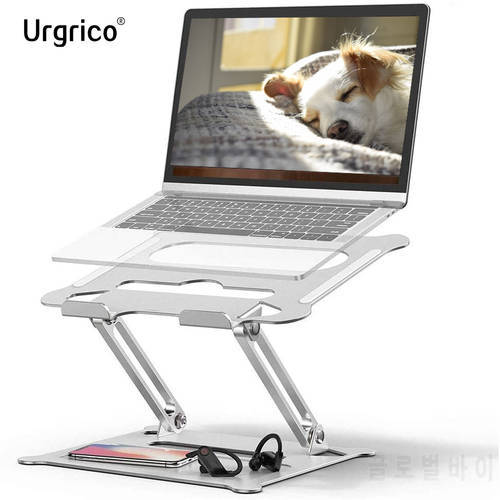 Urgrico Foldable Aluminium Laptop Stand for tablet Notebook stand adjustable Laptop Holder for MacBook HP Dell 15.6