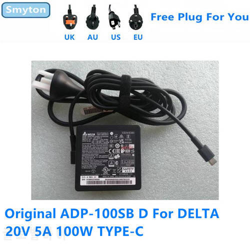 Original AC Adapter Charger For MSI ADP-100SB D 20V 5A 100W TYPE-C DELTA Laptop Power Supply