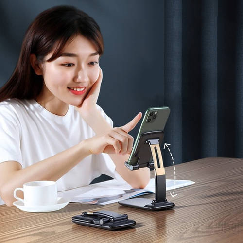 Foldable Desk Table Stand Holder For iPad Pro iPhone 11 13 Pro Max Adjustable Gravity Metal Desktop Cell Phone Stand Accessories