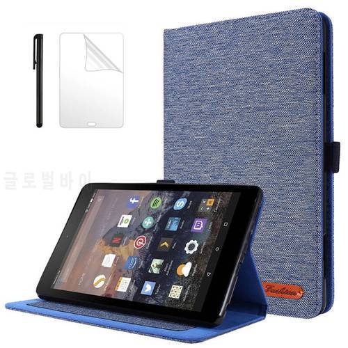 For Kindle Fire HD 8 Plus Case 2020 Cowboy Flip Stand Tablet Cover for Kindle Kindle Fire HD8 Plus 2020 Case 10th + film Pen