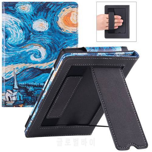Stand Case for Onyx BOOX Poke 3/Poke 4/Poke 4S eReader - Premium PU Leather Protective Cover with Hand Strap and Auto Sleep/Wake
