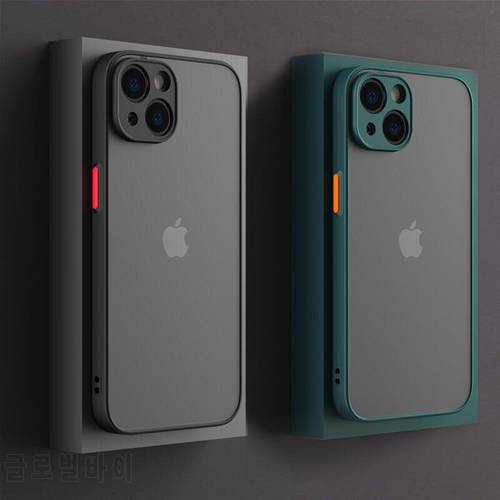 Silicone Matte Case For IPhone XR XS X 7 8 Plus 13 12 11 Pro Max SE Mini Bumper Luxury Clear Hard PC Cover Capa Shockproof Armor