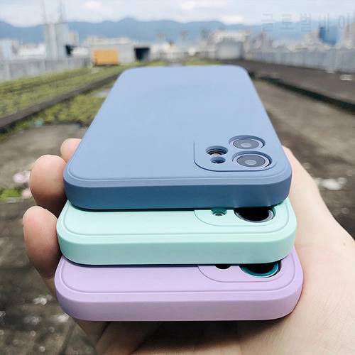 Liquid Silicone Phone Case For IPhone 12 11 Pro Max Mini XS X XR 7 8 Plus SE 2 Thin Soft Luxury Square Cover Candy Case