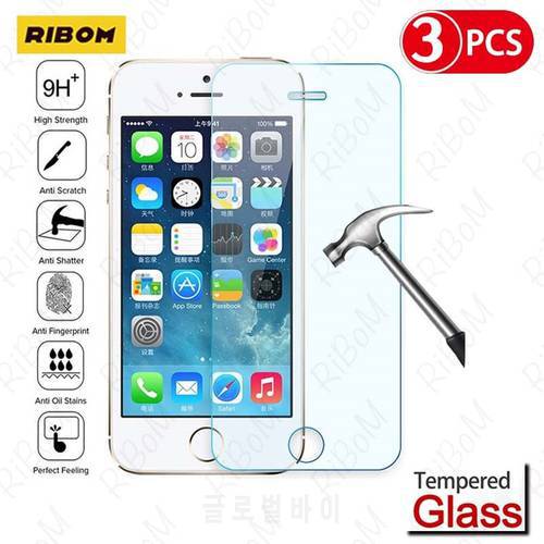 3Pcs Screen Protector Tempered Glass For IPhone IPhone 5 5C 5S SE 2020 Glass On 7 8 6 6S Plus Glass Protective Transparent Film