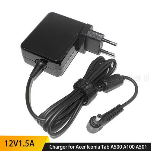 12V 1.5A Ac Adapter for Acer Iconia Tab A500 A100 A501 A200 W501 Tablet Power Supply Charger for Acer Aspire Switch 10