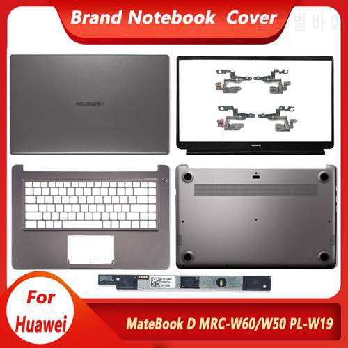 Original New For HUAWEI MateBook D MRC-W50 MRC-W60 PL-W19 Laptop LCD Back Cover Front Bezel Palmrest Bottom Case Hinges Camera