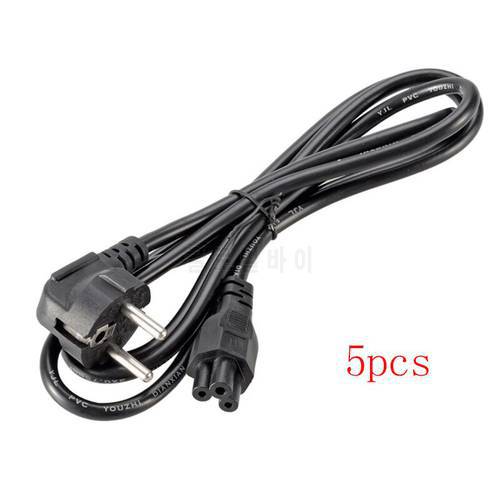 5pcs EU Power Cord 3 Prong 2 Pin Laptop Power Cord For Asus HP Sony Toshiba Dell lenovo Acer Samsung Notebook Power Supply Cord