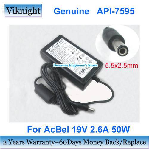 Genuine API-7595 19V 2.6A 50W AC Adapter For ACBLE For TOSHIBA SATELLITE 1600 1700 Laptop Charger Power Supply 5.5x2.5mm