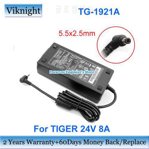 Genuine 24V 8A 192W AC Adapter For Tiger TG-1921A Power Supply Laptop Charger 5.5x2.5mm tip Power Adapter