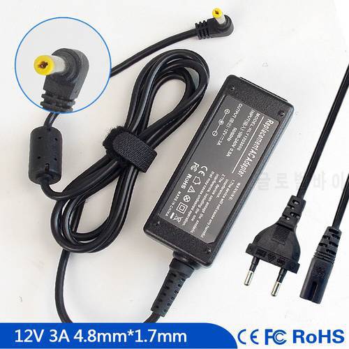 12V 3A Notebook Ac Adapter Charger for ASUS Eee PC 1002HA-BLK006X 1002HA-BLK013K S101H-BRN043X S101H-CHP035X 901-RP007X