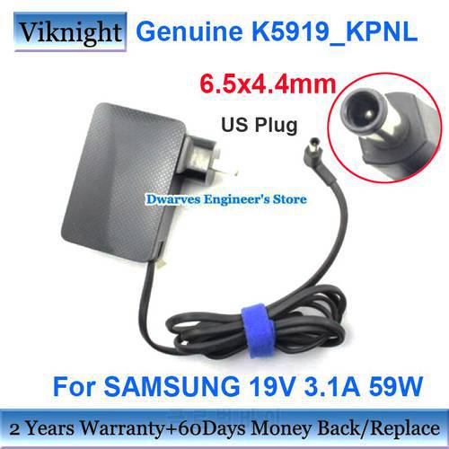 Genuine US 59W 19V 3.1A K5919_KPNL Monitor Adapter Charger For Samsung BN44-00887D BN4400887D Power Supply 6.5x4.4mm
