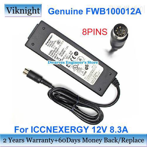 Genuine 12V 8.3A AC Adapter FWB100012A Power Supply 100W for ICCNEXERGY Charger Special Round with 8 pins