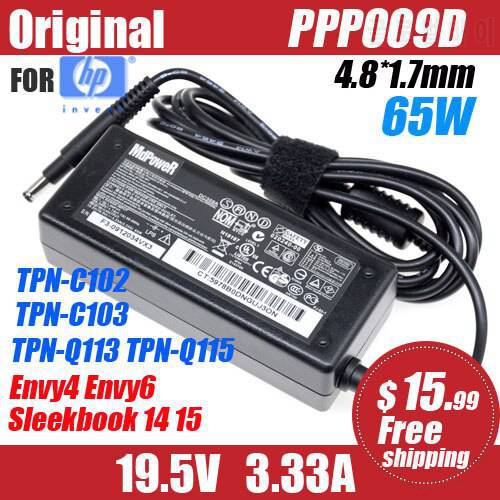 Original PPP009C PPP009D 19.5V 3.33A 65W laptop AC power adapter charger for HP Pavilion ENVY4 ENVY6 TPN-Q113 TPN-Q114 TPN-115