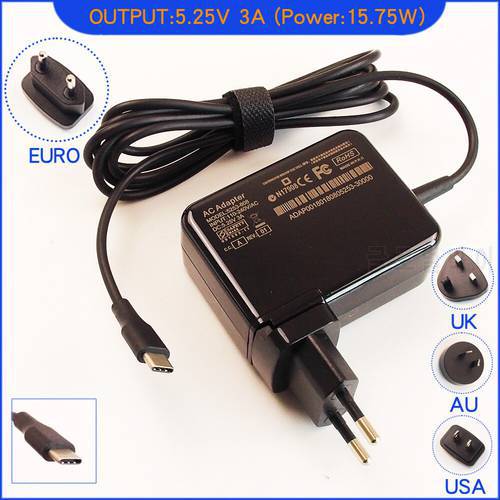 5.25V 3A Notebook Ac Adapter Charger for HP TYPE-C Pavilion x2 10-N013DX 10-n012TU 10-n015TU 10-n014TU 10-n018TU 10-n017TU