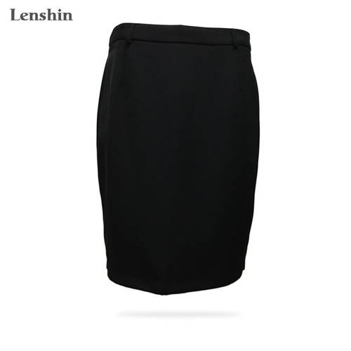 Lenshin Women Knee-length Belt Loop Skirt Work Wear Pencil Formal Office Lady