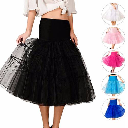 Traditional Knee-Length Skirts for Wedding Three Hoops Underskirts Western Party Crinoline Skirts Colorful Petticoats Three Size