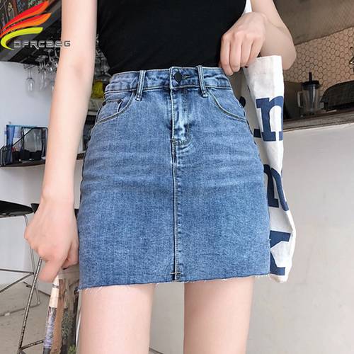 Street Wear Blue Black Casual Mini Denim Skirt 2022 Spring Summer New Women Pencil Skirt Pocket Jeans Skirt Midi Waist Skirts
