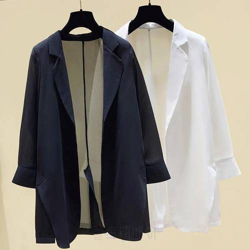 Chiffon thin small suit jacket women 2021 spring and summer new casual sunscreen shirt trumpet sleeve air-conditioning shirt