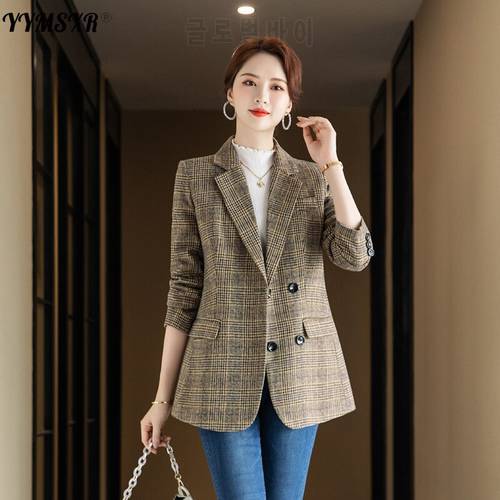 High-end Women&39s Suit Jacket Autumn and Winter New Fashion Double-breasted Ladies Blazer Elegant Professional Wear