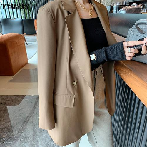 5XL Large Size Women&39s Office Jacket High Quality Autumn and Winter Double-breasted Loose Long-sleeved Ladies Jacket Elegant